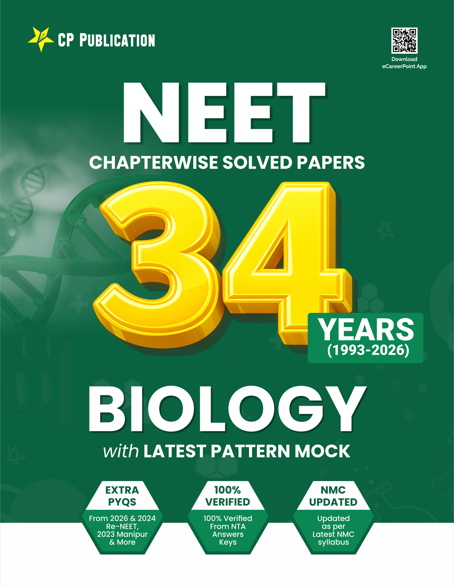 34 Years NEET Previous Year Solved Question Papers Biology PYQ (2026 - 1993) Chapterwise Solutions For NEET Exam 2027