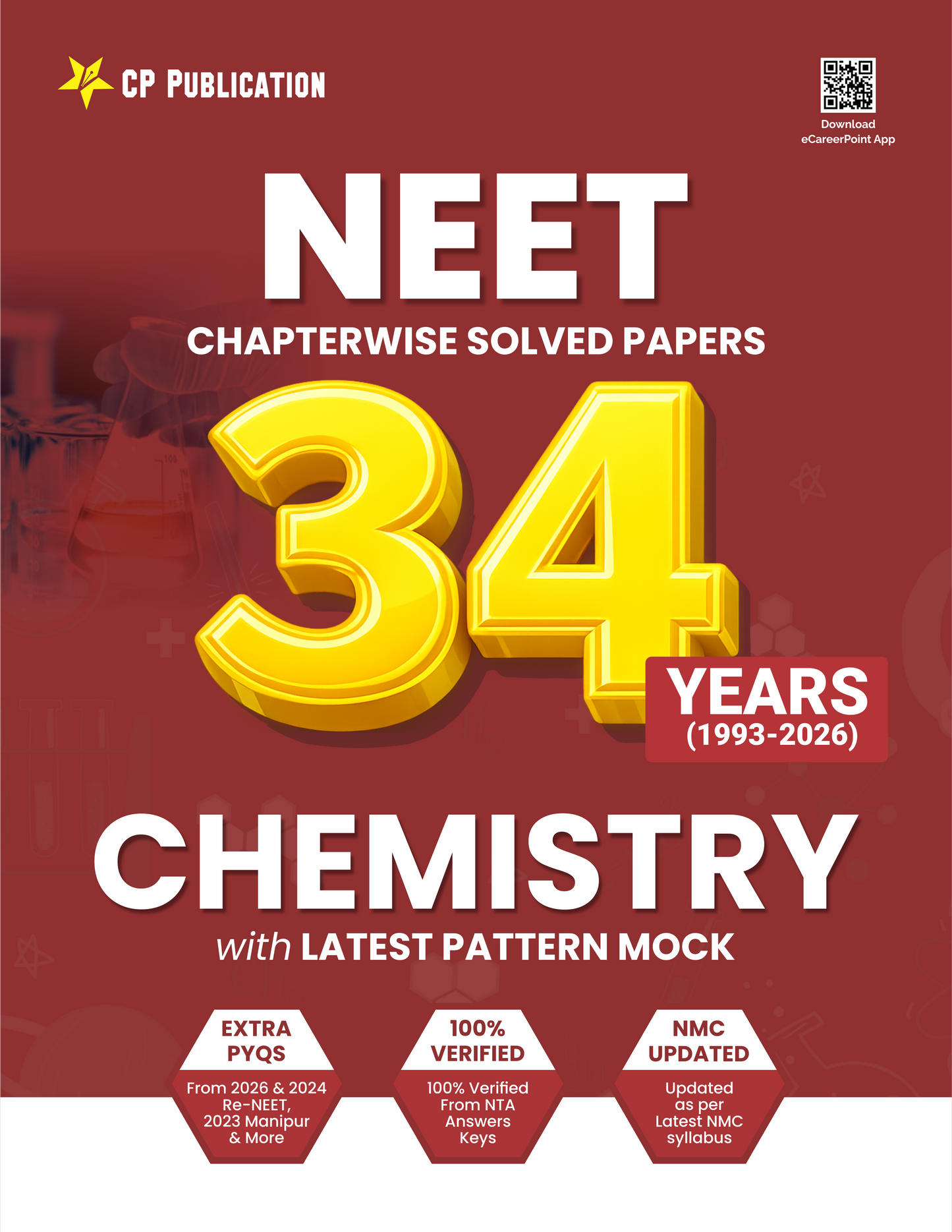 34 Years NEET Previous Year Solved Question Papers Chemistry PYQ (2026 - 1993) Chapterwise Solutions For NEET Exam 2027