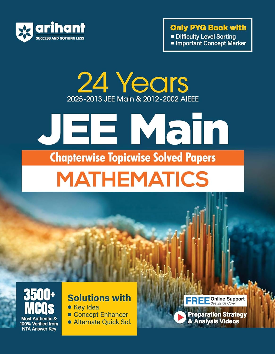 Arihant 24 Years JEE Main Mathematics Chapterwise Topicwise PYQ For exam 2025-26