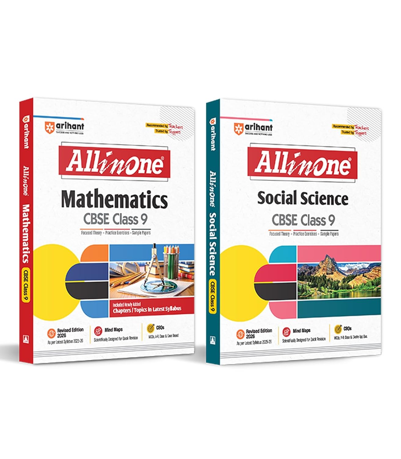 Arihant All In One Mathematics, Social Science Class 9th Based On Latest NCERT For CBSE Exams 2025-26 (Set of 2 Books)