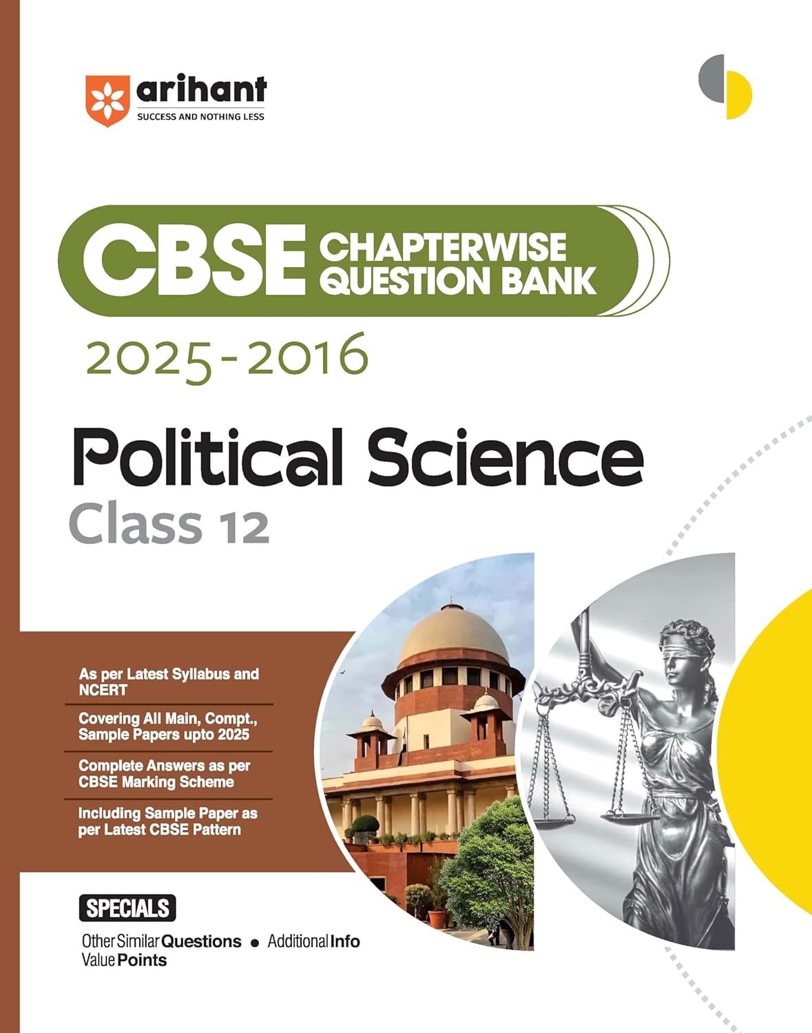 Arihant CBSE Chapterwise Question Bank 2025–2016 for Class 12 Political Science