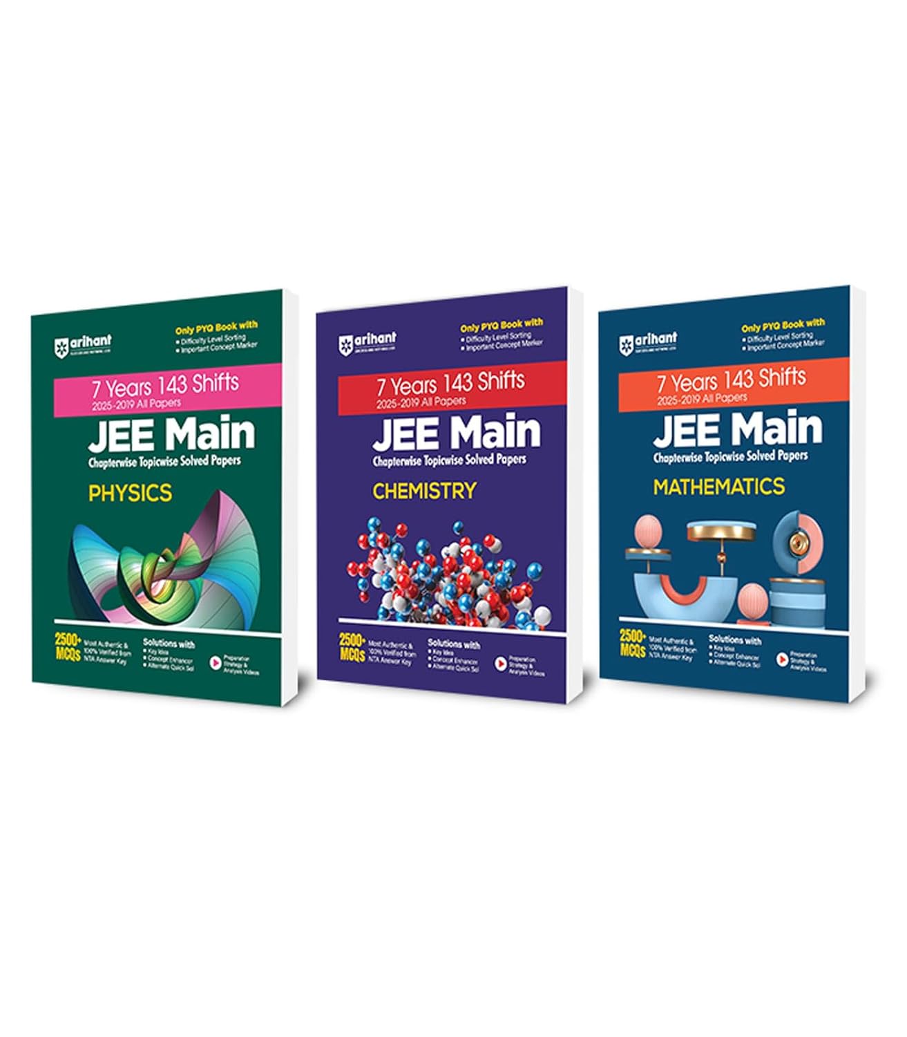 Arihant JEE Main 7 Year Chapterwise Topicwise Solved Papers For Physics, Chemistry and Maths