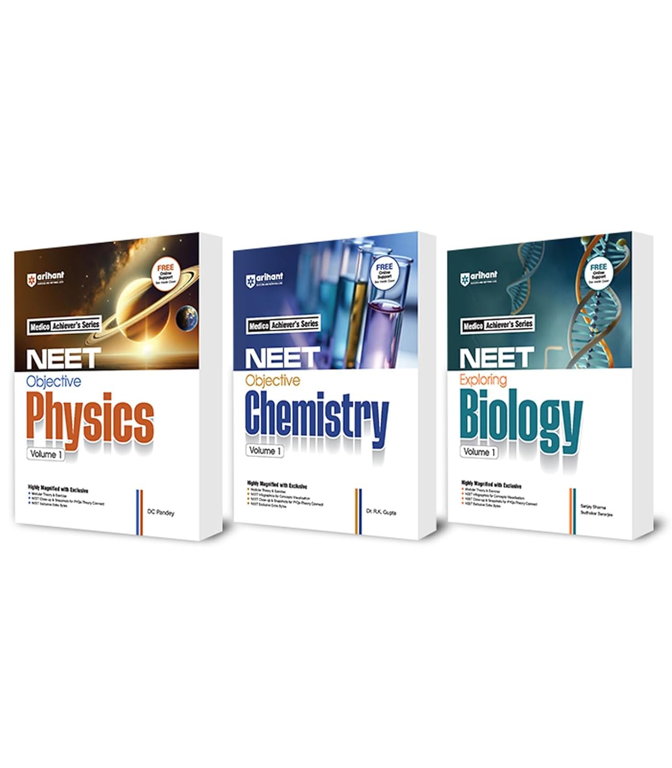 Arihant NEET Objective Physics, Chemistry, Biology Volume 1 by DC Pandey (Set of 3)