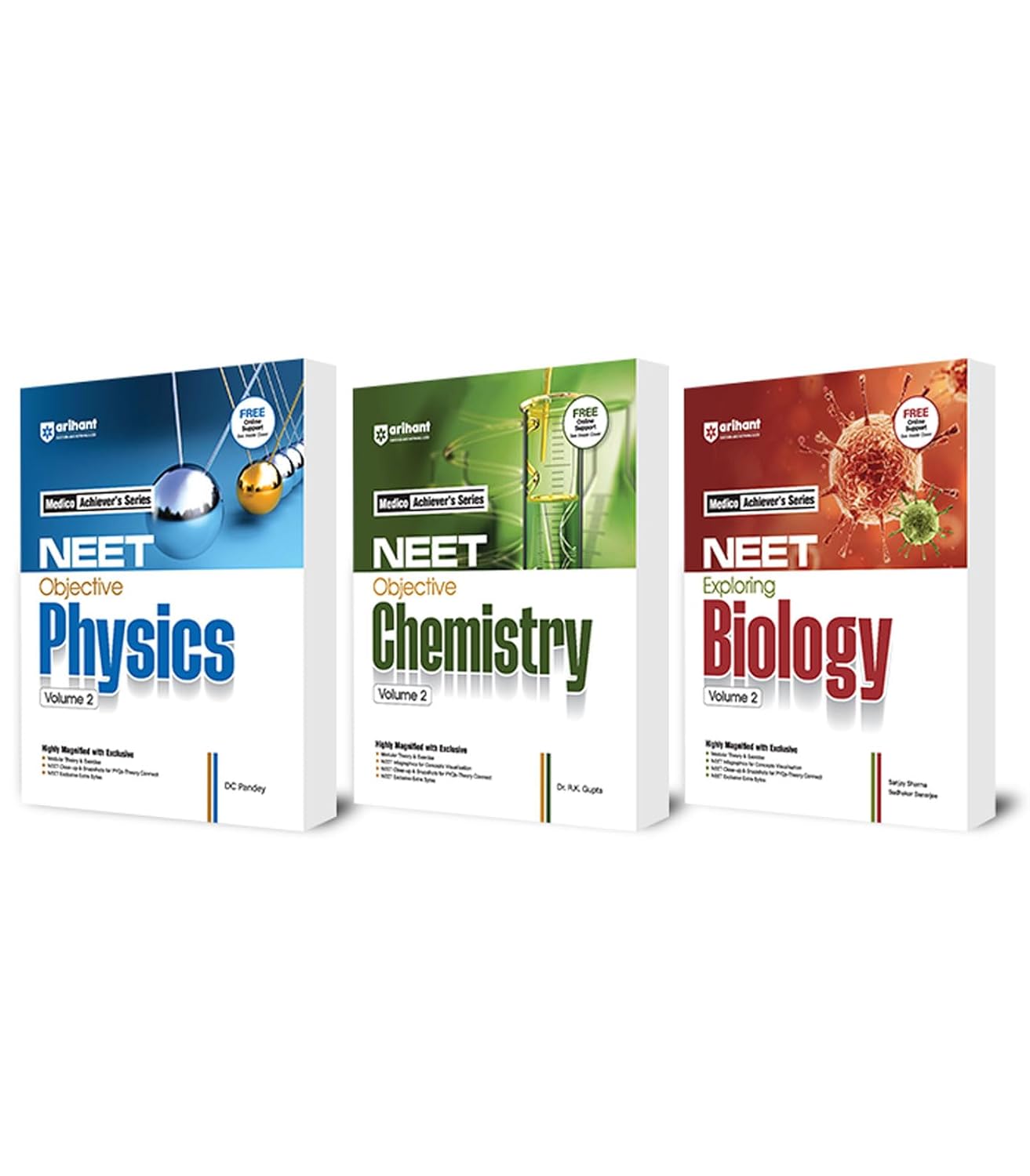 Arihant NEET Objective Physics, Chemistry, Biology Volume 2 by DC Pandey (Set of 3)