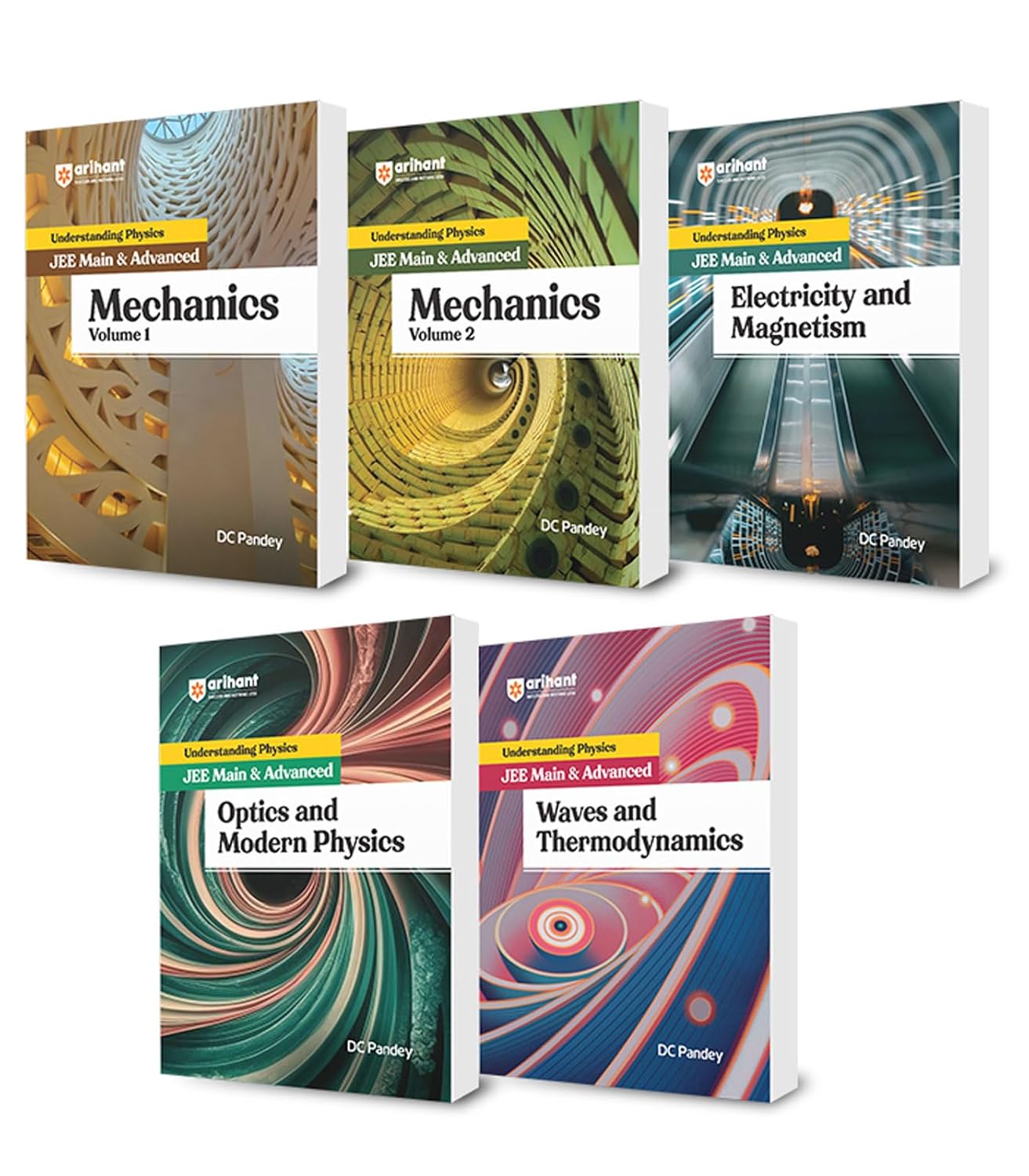 Arihant Understanding Physics for JEE Main and Advanced (Set of 5)| Mechanics Volume 1 and 2, Waves, Thermodynamics, Electricity, Magnetism, optics, Modern Physics by DC Pandey