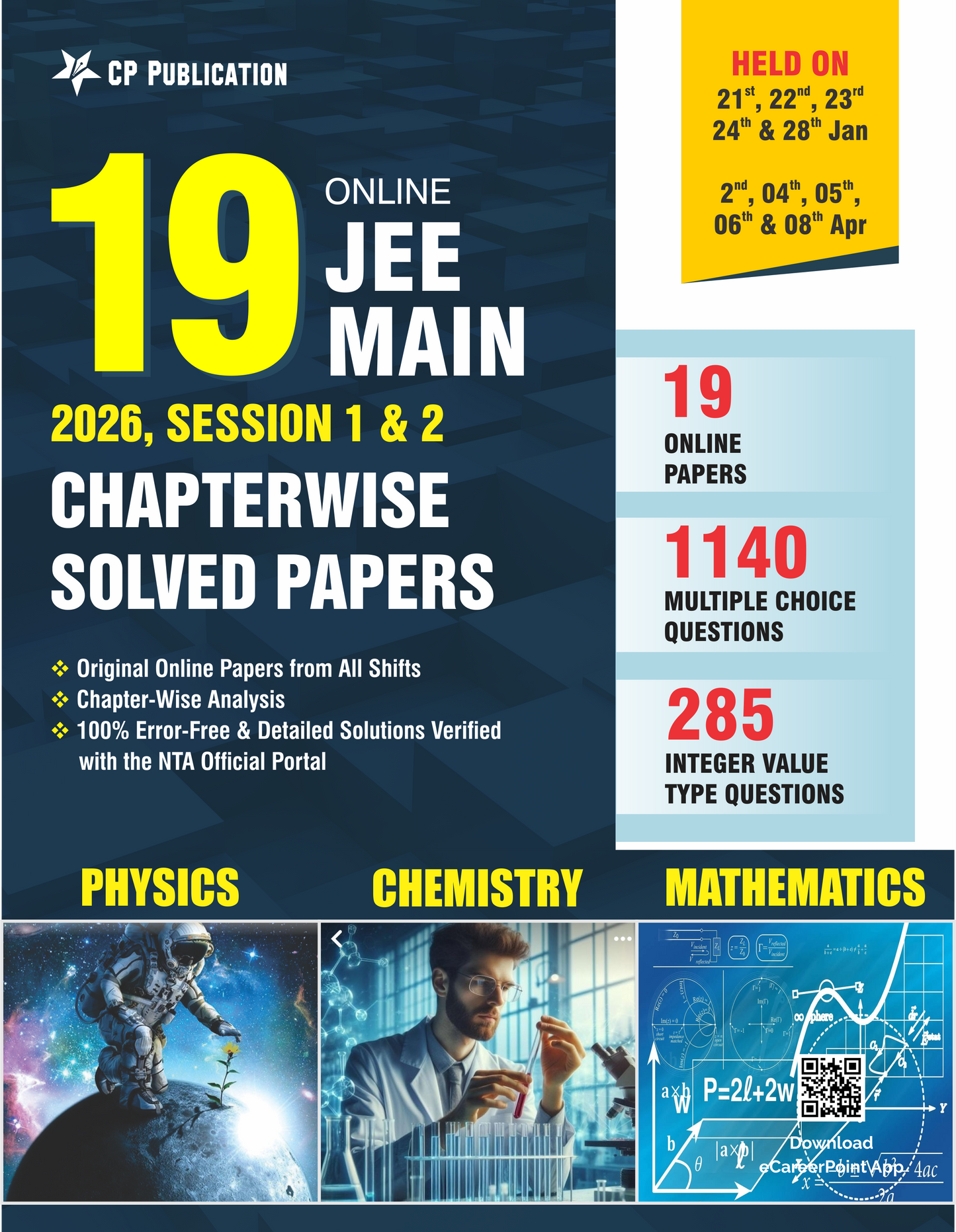 JEE Main 2026 Chapterwise Solved Papers PCM by Career Point Kota