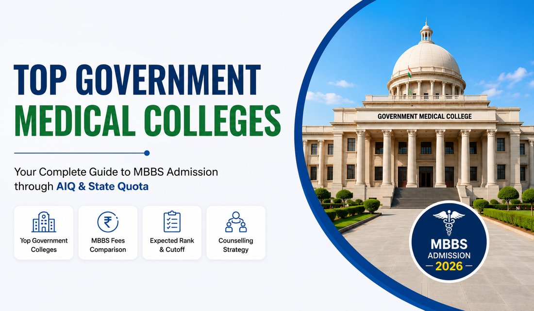 Top Government Medical Colleges Through NEET UG Counselling 2026 | Fees, Rank, AIQ & State Quota Guide