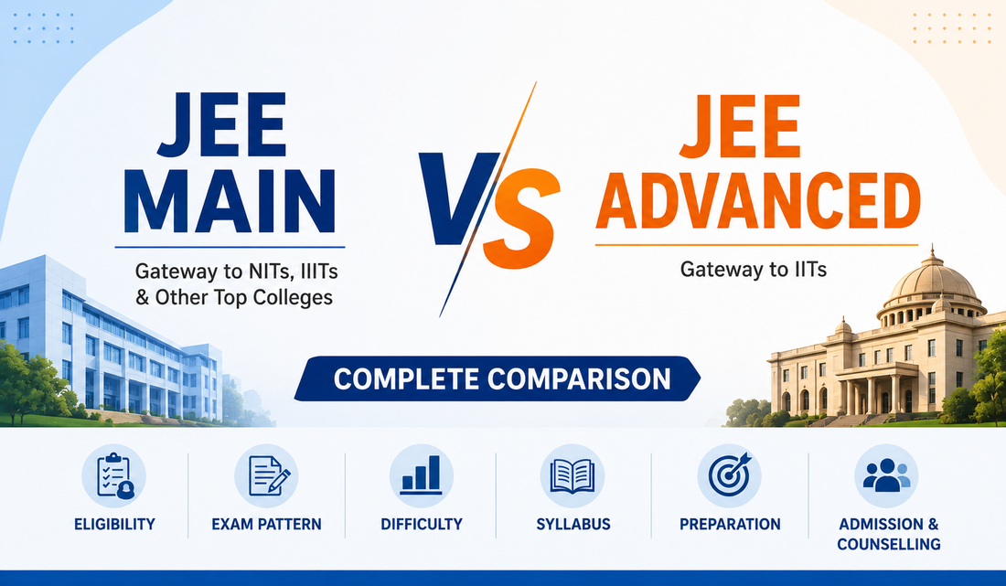 JEE Main vs JEE Advanced: Complete Comparison, Eligibility, Pattern & Preparation