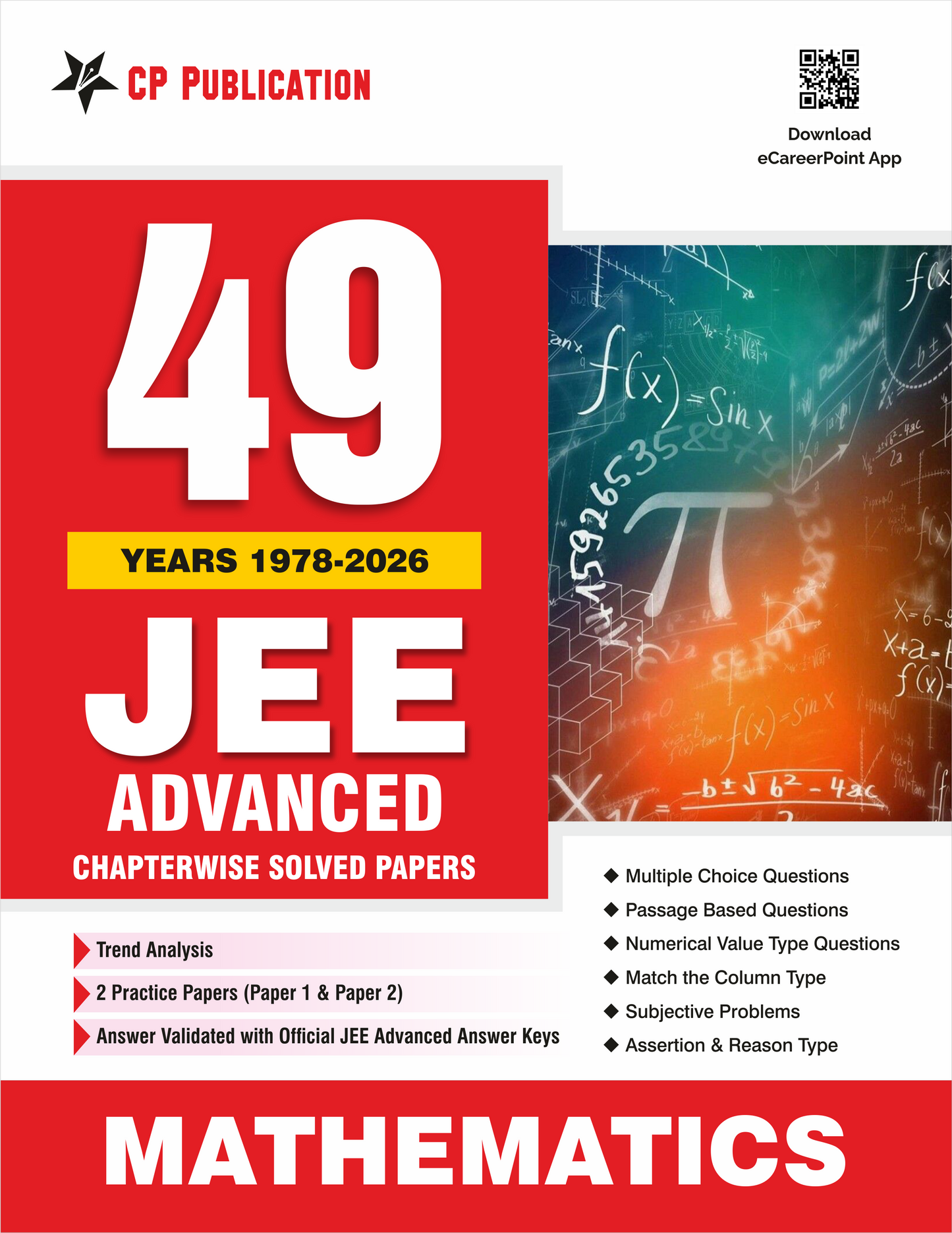 49 Years JEE Advanced Mathematics Chapterwise Solved Papers (1978-2026)