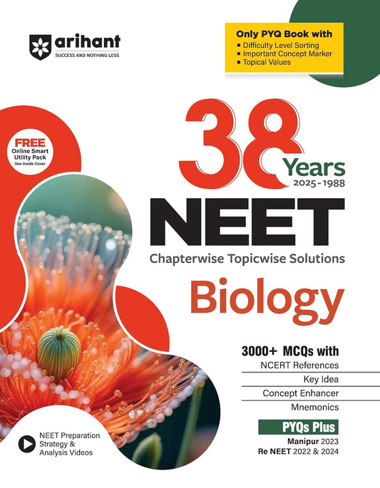 Arihant 38 Years NEET Biology Chapterwise Topicwise Solved Papers (2025–1988)