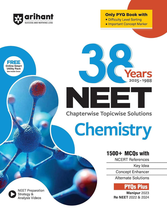 Arihant 38 Years NEET Chemistry Chapterwise Topicwise Solved Papers (2025–1988)