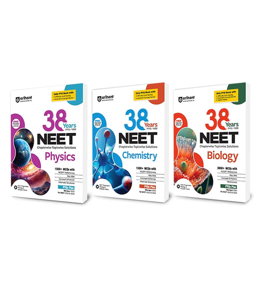Arihant 38 Years NEET Physics, Chemistry, Biology Chapterwise Topicwise Solved Papers (2025–1988)