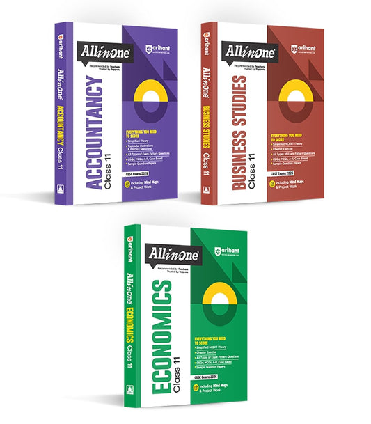 Arihant All In One Combo Class 11th Accountancy, Business studies, Economics Based On Latest NCERT for CBSE Exam 2025-26 (Set of 3 Books)