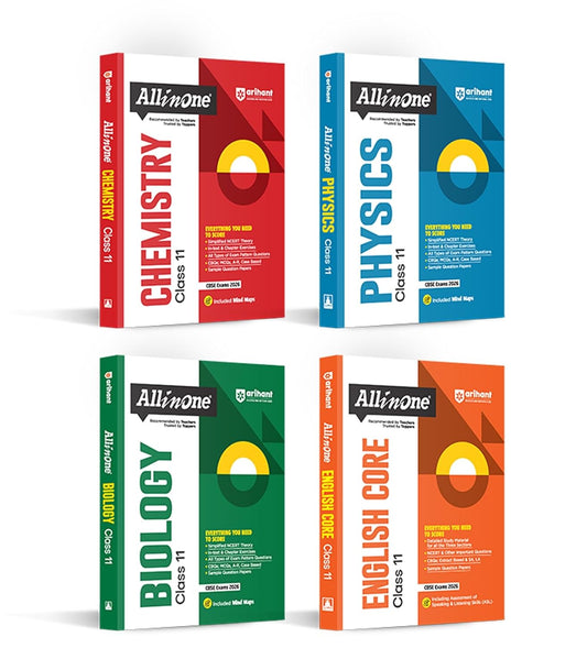 Arihant All In One Combo Class 11th Physics, Chemistry, Biology, English Core Based On Latest NCERT for CBSE Exam 2025-26 (Set of 4 Books)