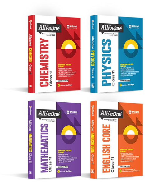 Arihant All In One Combo Class 11th Physics, Chemistry, Mathematics, English Core Based On Latest NCERT for CBSE Exam 2025-26 (Set of 4 Books)