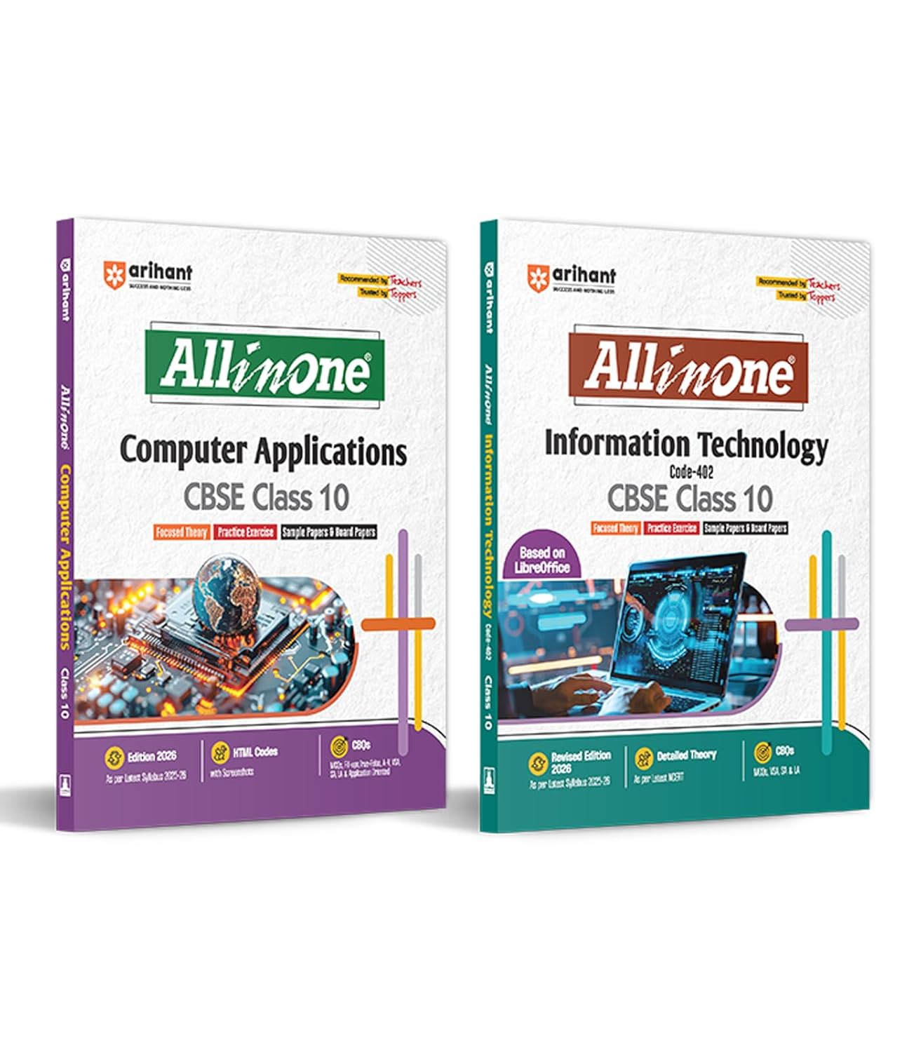 Arihant All In One Information Technology, Computer Applications Class 10th Based On Latest NCERT For CBSE Exams 2025-26 (Set of 2 Books)