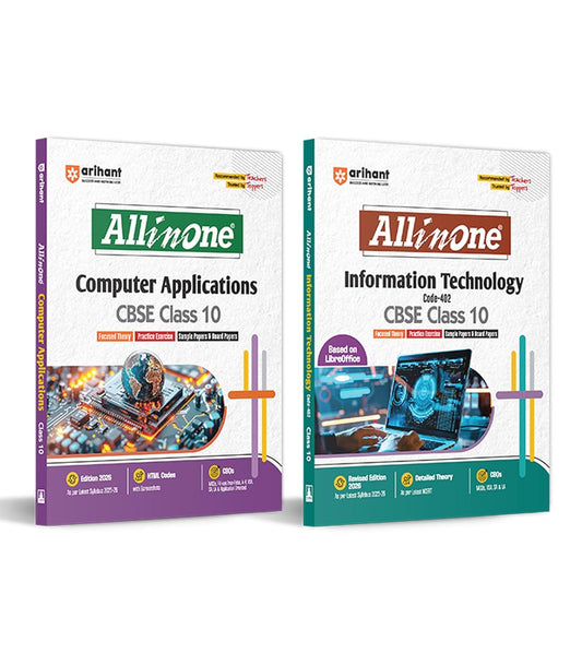 Arihant All In One Information Technology, Computer Applications Class 10th Based On Latest NCERT For CBSE Exams 2025-26 (Set of 2 Books)