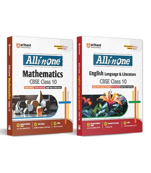 Arihant All In One Mathematics, English Language & Literature Class 10th Based On Latest NCERT For CBSE Exams 2025-26 (Set of 3 Books)