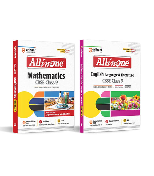 Arihant All In One Mathematics, English Language & Literature Class 9th Based On Latest NCERT For CBSE Exams 2025-26 (Set of 2 Books)