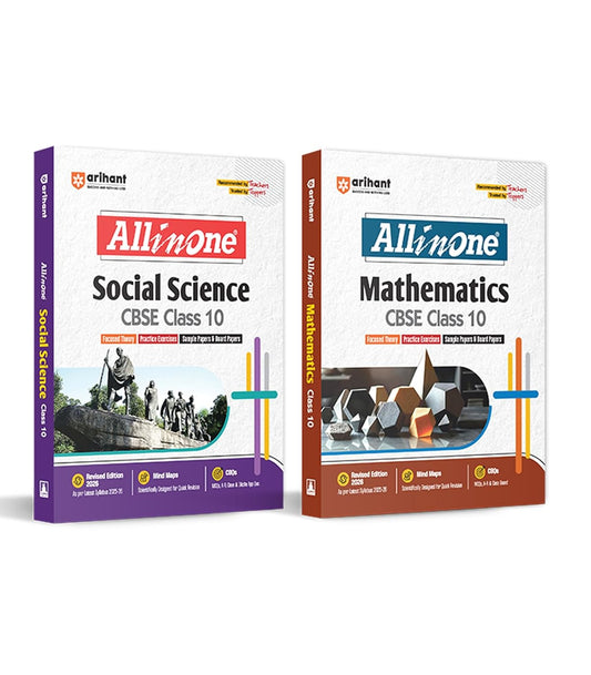 Arihant All In One Mathematics, Social Science Class 10th Based On Latest NCERT For CBSE Exams 2025-26 (Set of 2 Books)