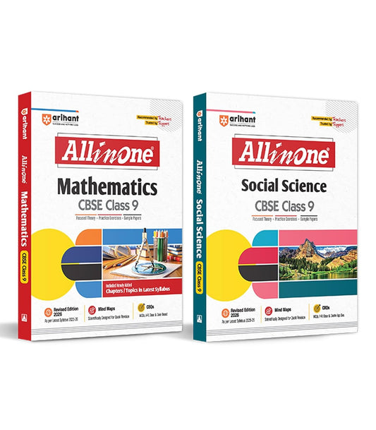 Arihant All In One Mathematics, Social Science Class 9th Based On Latest NCERT For CBSE Exams 2025-26 (Set of 2 Books)