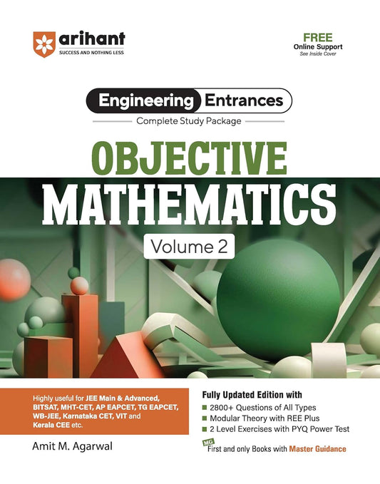 Arihant JEE Main Objective Mathematics for Volume 2 | Complete Study Package & Advanced, BITSAT, CET, VIT & Other Engineering Entrances 2025-2026