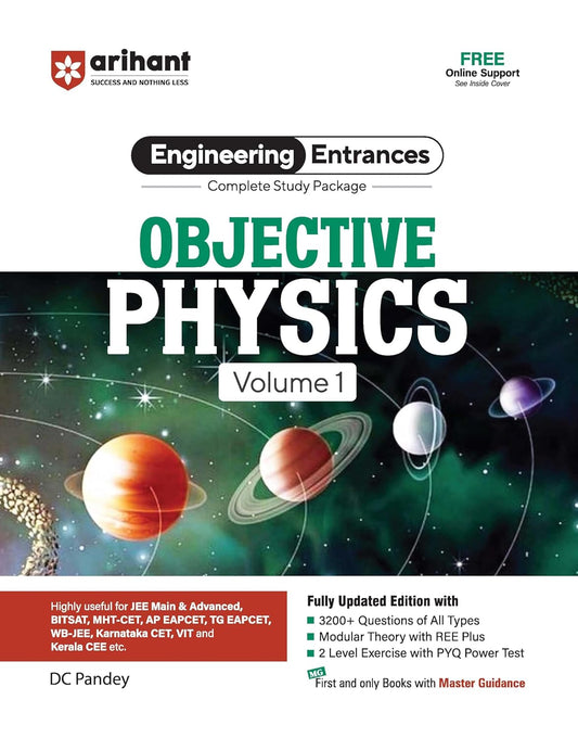 Arihant JEE Main Objective Physics for Volume 1 | Complete Study Package & Advanced, BITSAT, CET, VIT, NEET & Other Engineering Entrances 2025-2026