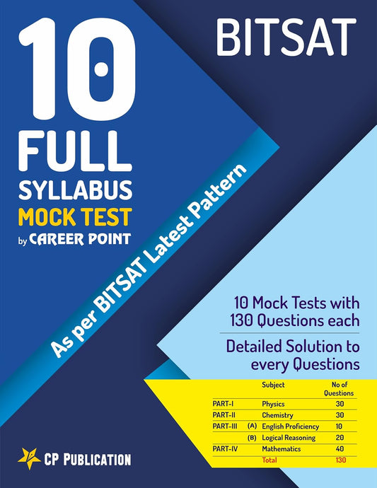 Career Point Kota- BITSAT 10 Full Syllabus Mock Test on Latest Pattern