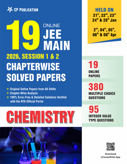 JEE Main 2026 Chapterwise Solved Papers Chemistry by Career Point Kota