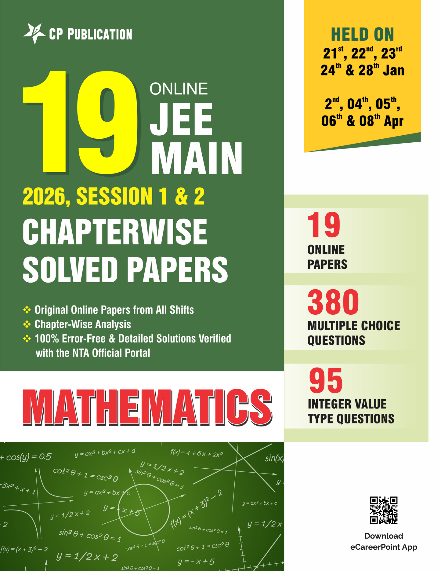 JEE Main 2026 Chapterwise Solved Papers Maths by Career Point Kota